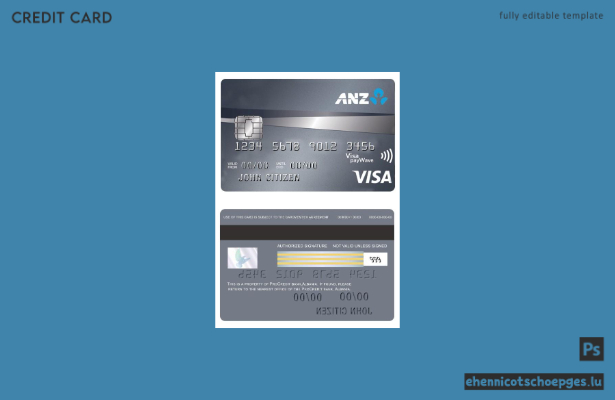 Beispielvorschau der ANZ Platinum Visa Kreditkarte für Australien